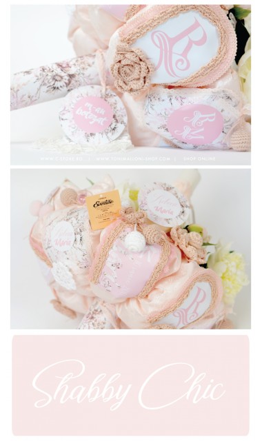 Lumanare de botez pentru fetite deosebita cu monograma si bujori, 65x4 cm, Shabby Chic  8